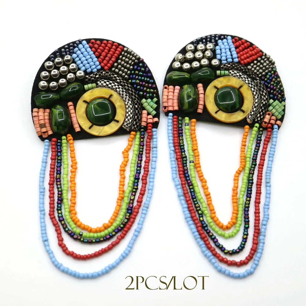 2 шт./компл. эполеты с цветными бусинами для одежды Панк пальто костюм сделай сам