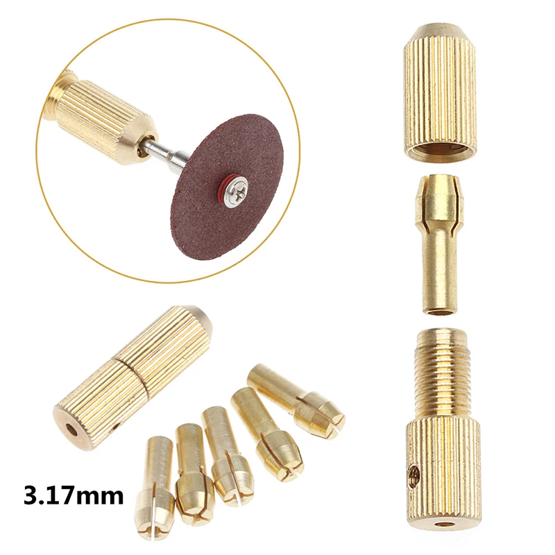 

2021 New 5Pcs 0.5-3.0mm Micro Twist Hand Drill Kit Chuck Electric Drill Bit Collet 3.17mm