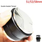 515358 мм 304 нержавеющая сталь двойная головка Темпер для кофе эспрессо 3 угловых наклона и Плоская база, фильтр для порта для кофе