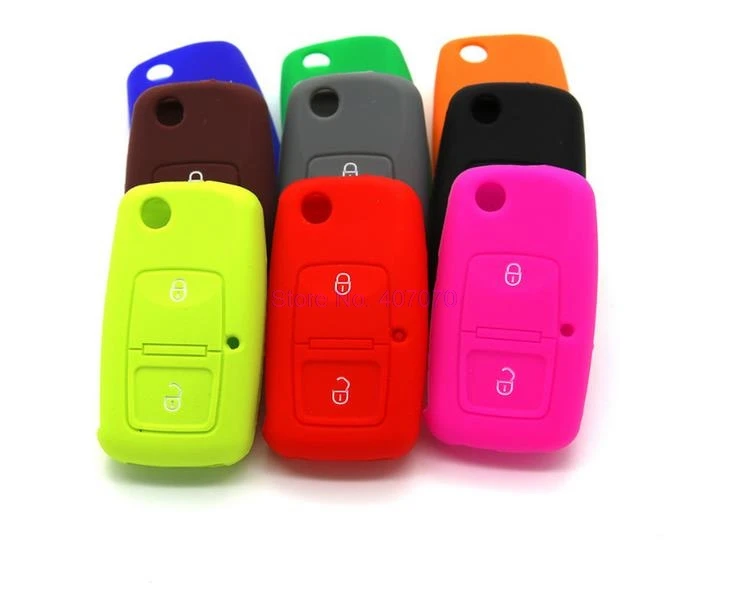 DHL или Fedex 200 шт 2 кнопки силиконовый чехол для ключей V w MK4 Seat Altea Alhambra Ibiza Polo Golf
