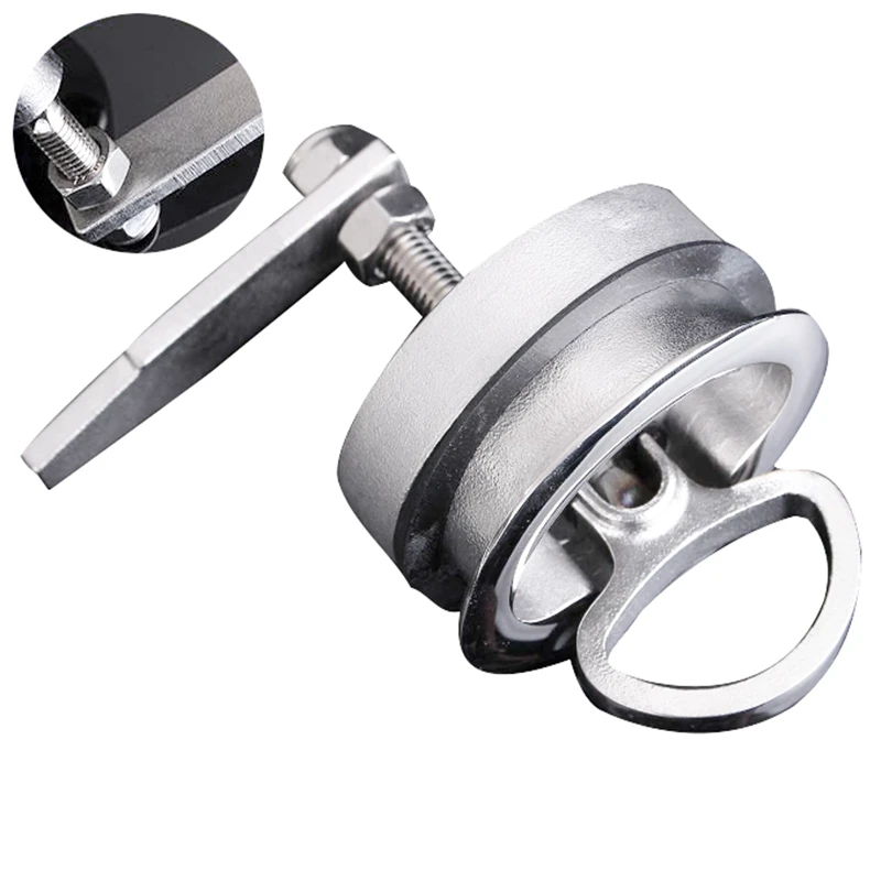 

61Mm Silver Marine Boat Floor Buckle Hatch Latch Flush Turning Lift Handle 316 Stainless Steel NON Locking Marine Hardware