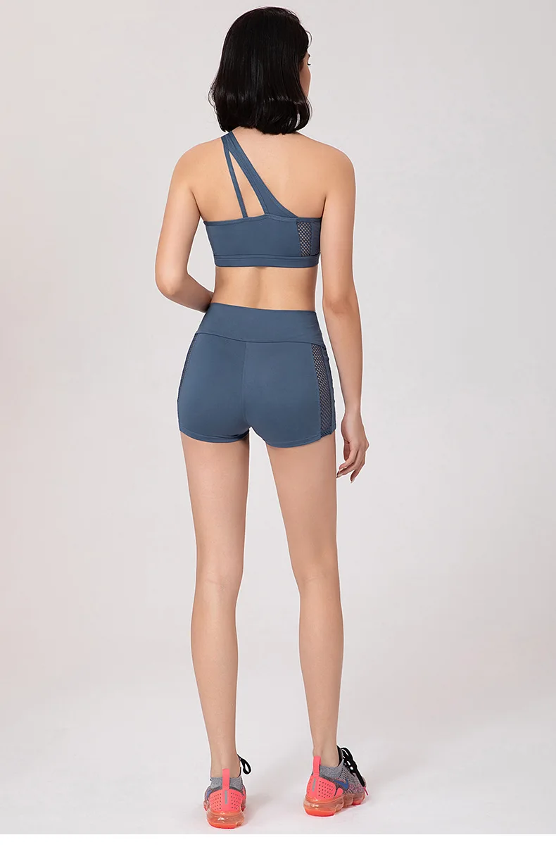 

Wepbel Sexy Sports Bra Running Shorts Mesh Athletic Yoga Set Crop Top Sports Suits Yoga Fitness Suit Workout Clothes