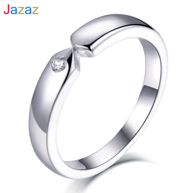 

JAZAZ Solid 925 Sterling Silver Elegant Finger rings for women Top quality Lady Engagement party Jewelry Anniversary Gifts B0037