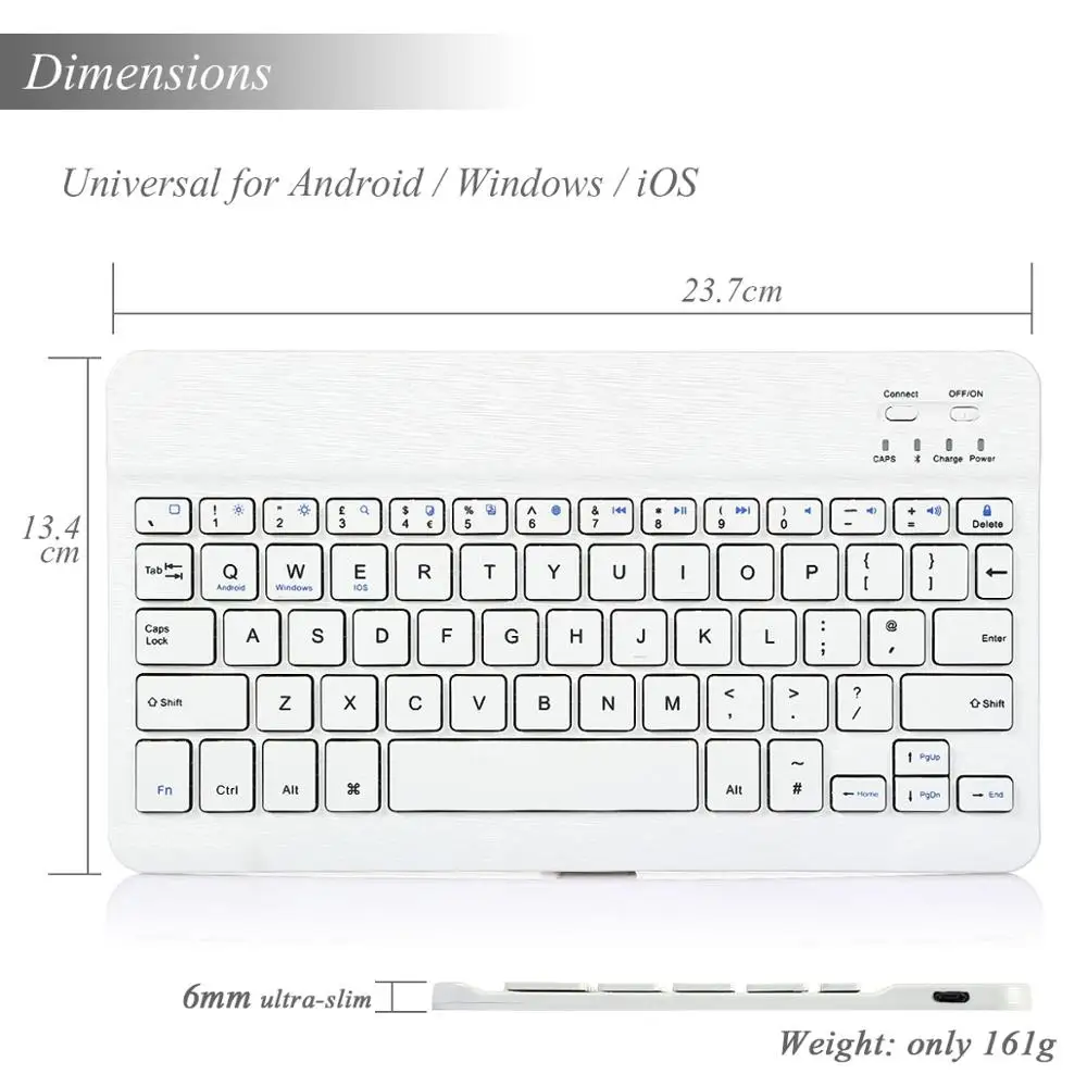 only white keyboard Для iPad 2/3/4 9,7 Клавиатура Чехол Smart Стенд Крышка магнитно-Съемный Беспроводной Bluetooth клавиатура в DE/FR/ES/IT Язык - Цвет: only white keyboard
