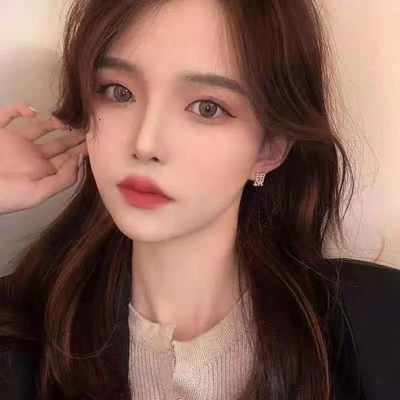 

Wealth Earrings Wind Net Good Luck Contracted Red Festive Chinese Stainless Steel Letter Metal Ethnic