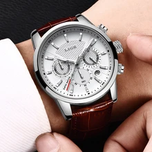 Новые кварцевые часы Relogio Masculino LIGE мужские роскошные кожаные от