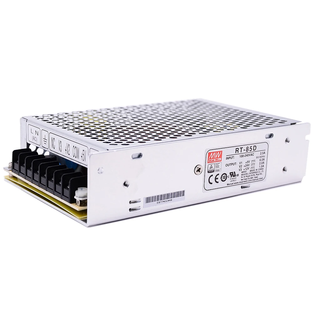 Бренд Mean Well представляет RT-85D 5 V/24 V/12 V AC/DC 90 Вт тройной Выход переключение Питание