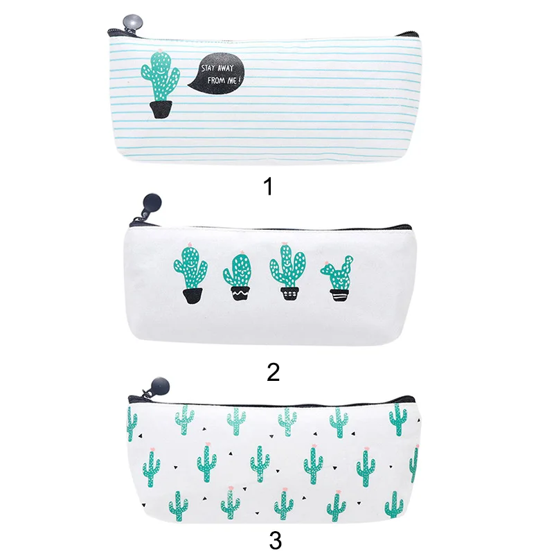 

New Cute Cactus Pencil Pen Case Cosmetic Makeup Bag Storage Purse School Stationery Pouch DOM668