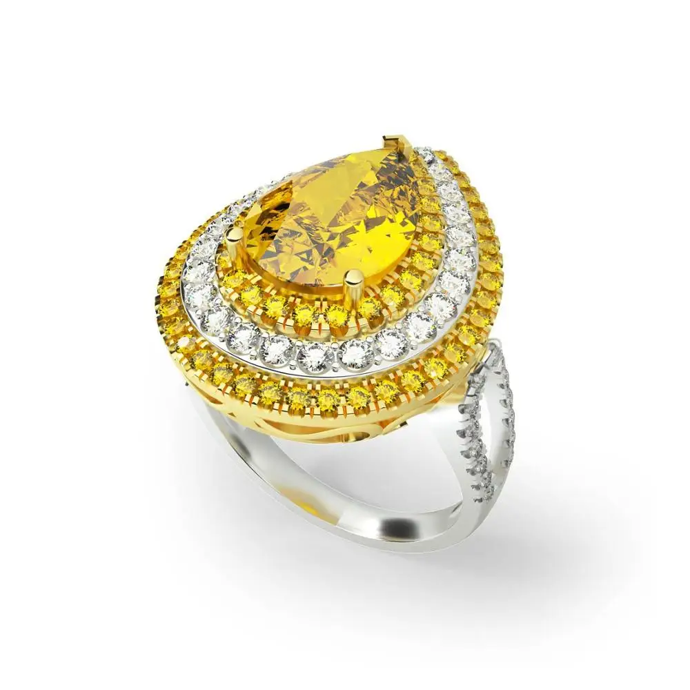 Новое Стильное инкрустированное Цирконом кольцо FUN BEAUTY дамское в форме капли с