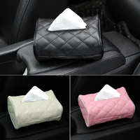 car accessories armrest tissue holder leather napkin cover backseat paper box