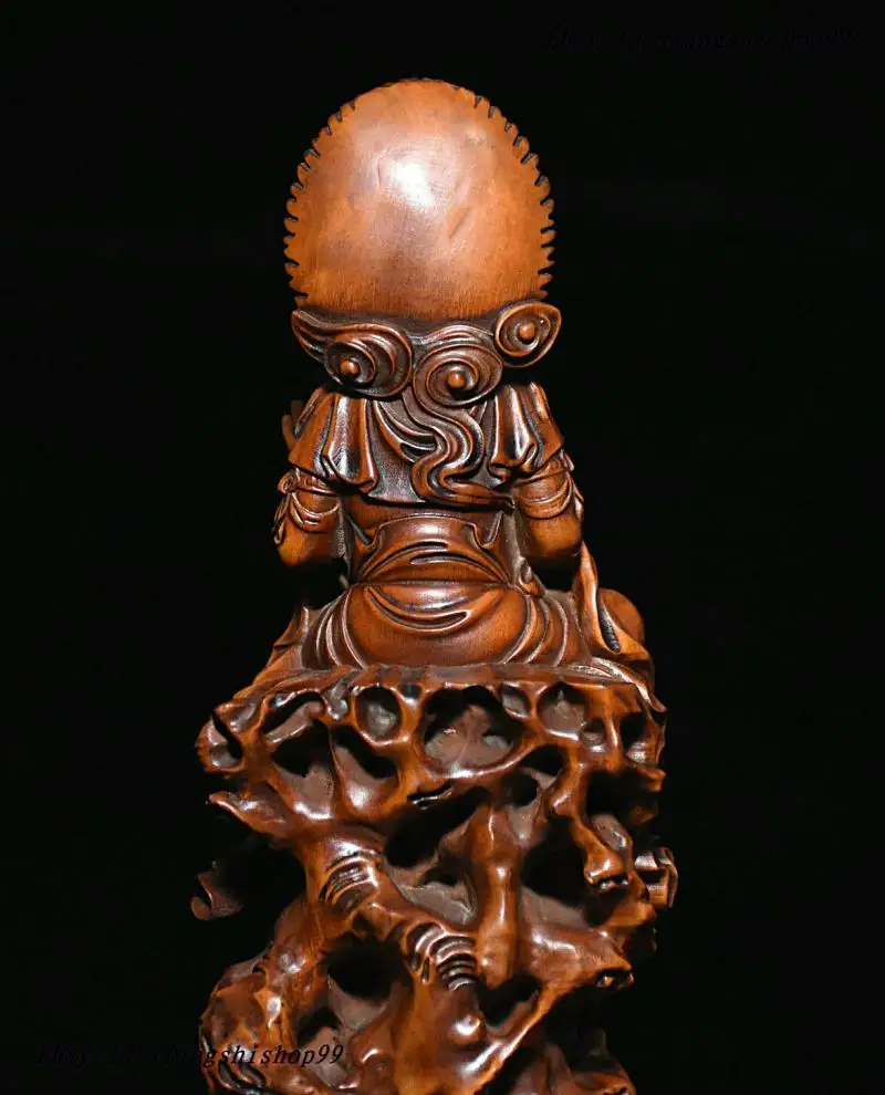 

Chinese Buddhism Boxwood Wood Carved Kwan-yin GuanYin Goddess Buddha Statue