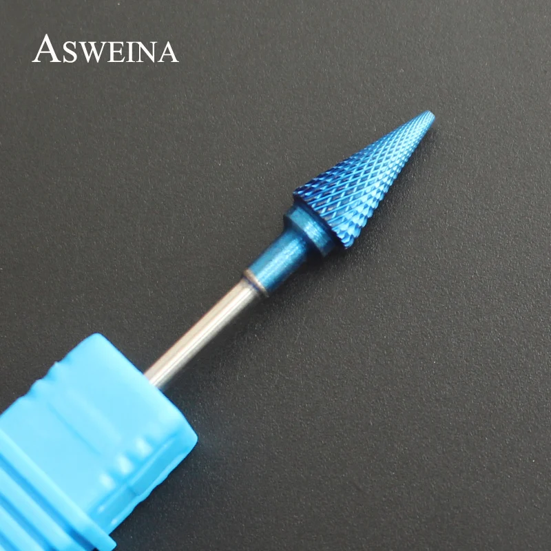 Asweina 1 шт. синий нано покрытие сверло резак для ногтей фрезерные карбидные