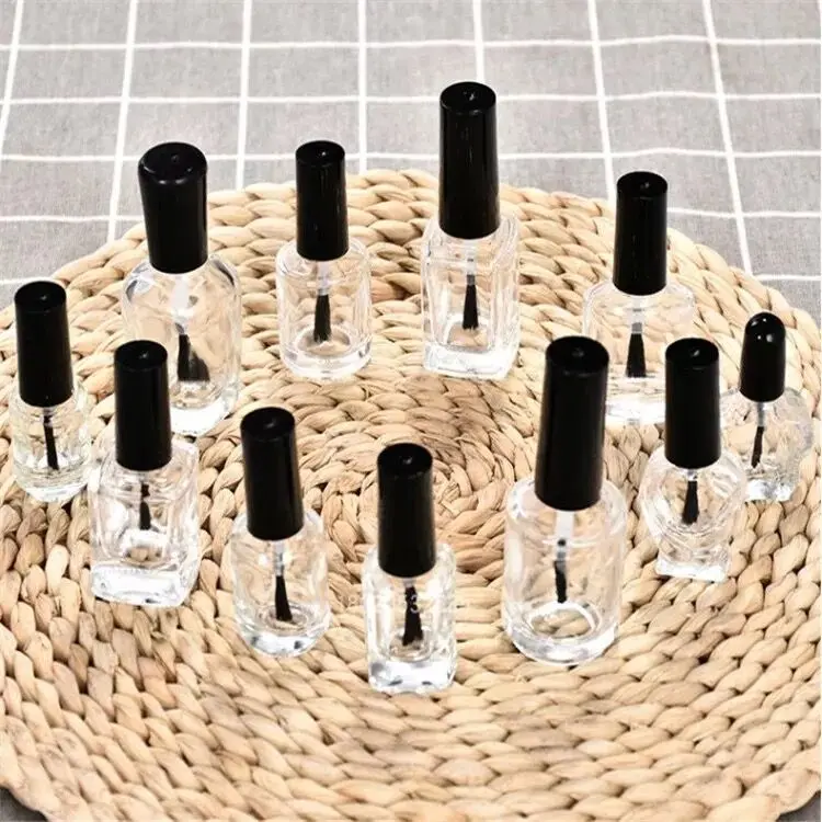 5pcs 3/5/8/10/15ml Transparent Glass Nail Polish Bottle Empty With Lid Brush Cosmetic Containers Bottles with | Дом и сад