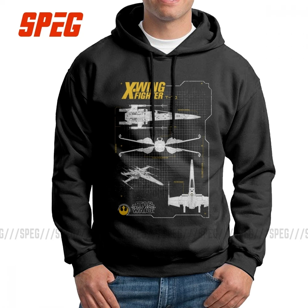 Звездные войны Сопротивление X-Wing схема мужские толстовки с капюшоном очищенный хлопок удивительные толстовки белые топы с капюшоном