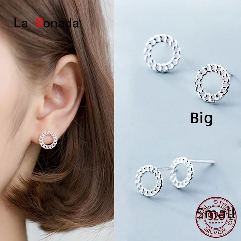 

La Monada Ear Piercing Stud Earrings For Girls Women Silver 925 Weave Real Silver Earrings 925 Sterling Silver Earrings Woman