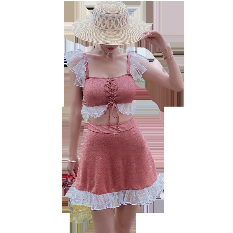 

Korean Swimsuit 1 Piece Women 2021 Beachwear Bathing Suit One Beach Wear Push Up High Waist Cover Solid Color Hot Polyester