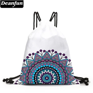 Женский рюкзак на шнурке Deanfun, разноцветная сумка с 3D-принтом мандалы и цветов, D60341