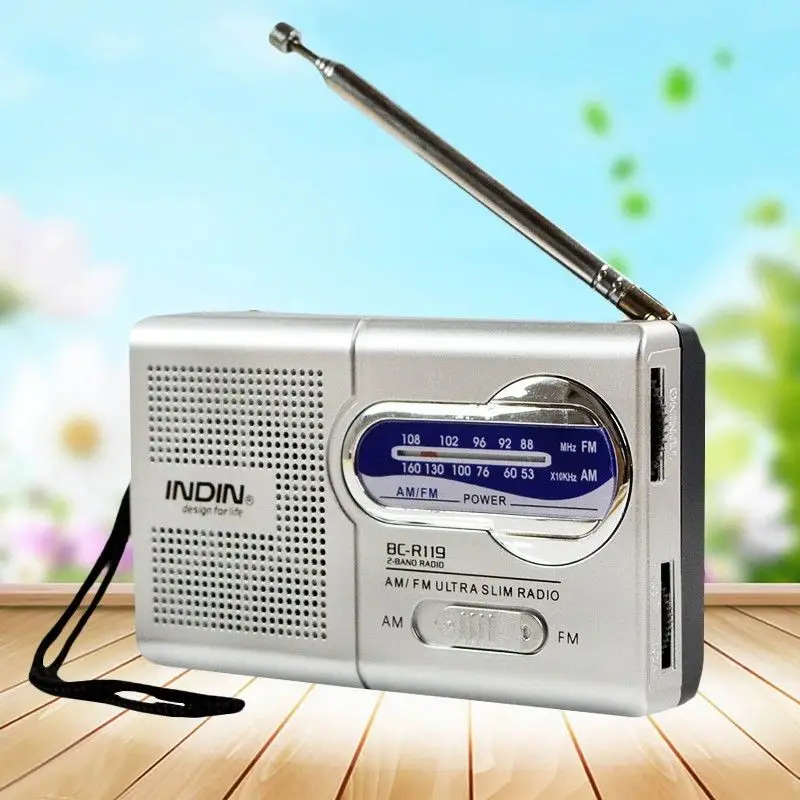 Мини радио портативный AM/FM антенна Телескопический приемник маленький многофункциональный динамик музыка плеер Радио для пожилых подарок R119