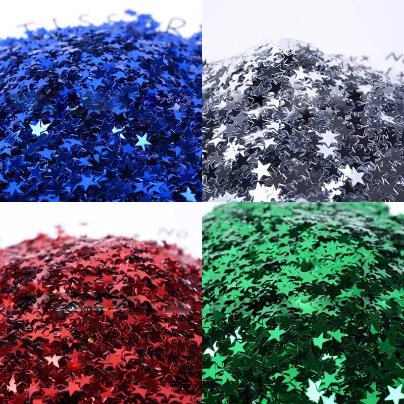 6mm five-pointed star beads wedding party decoration crystal mud filling material nail sequins clothing accessories materials