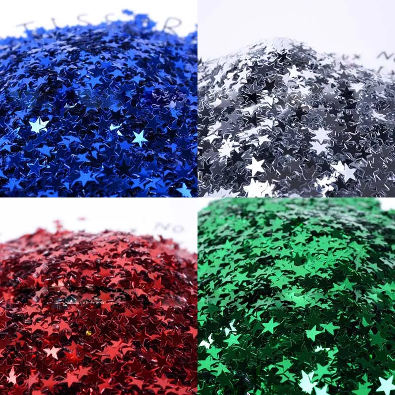 

6mm five-pointed star beads wedding party decoration crystal mud filling material nail sequins clothing accessories materials