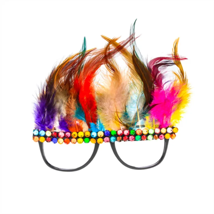 

Celebration Carnival Party Feather Glasses Christmas Halloween Funny Glasses Birthday Party Catwalk Decoration Glasses