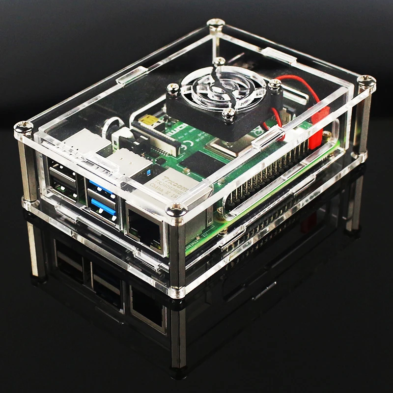 Новый акриловый чехол Raspberry Pi 4 Model B черный синий красный прозрачный корпус