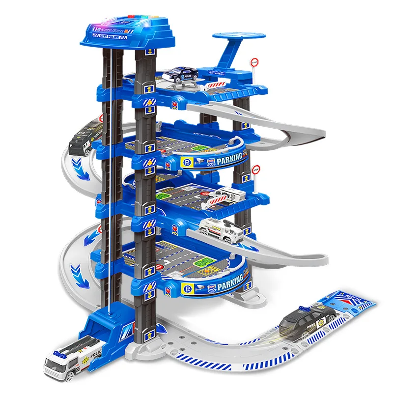 

Parking Lot Toy Set Stop Multi-Car Large Engineering Police Fire Railway Car Garage Boy Gift Miniature Aircraft Model Toy HC0226