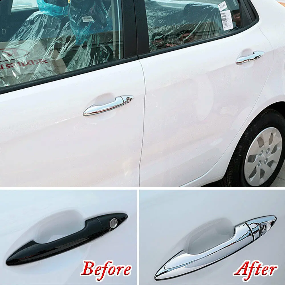 Новинка 8 шт./компл. хромированная дверная ручка для автомобиля накладка с