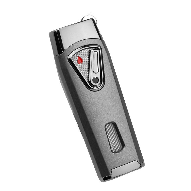 

Windproof Metal Lighter Double Nozzle Blue Flame Jet Turbine Lance Lighter Butane Gas Cigar Cigarette Set