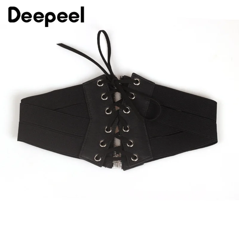 Широкий поясной корсет Deepeel1pc в стиле ретро 65 см модные эластичные ремни на молнии