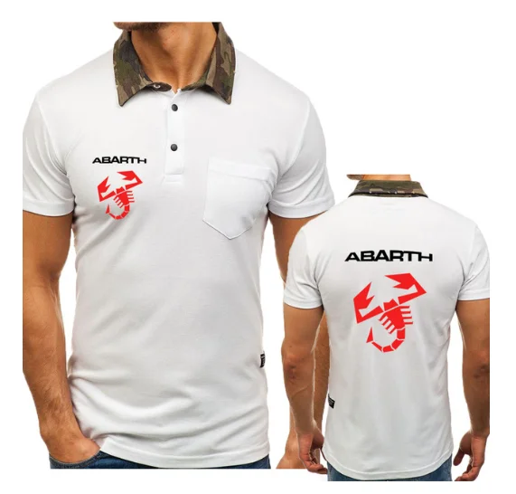 

New HOT Men's polo short sleeve for Abarth Car Logo Summer casual Comfortable casual Mens Short sleeve Cotton Mens Tee