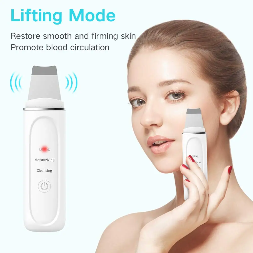 

Ultrasonic Scraper Skin Scrubber Facial Pore Cleaner Deep Face Cleaning Blackhead Remover Facial Peeling Shovel Lifting Beauty