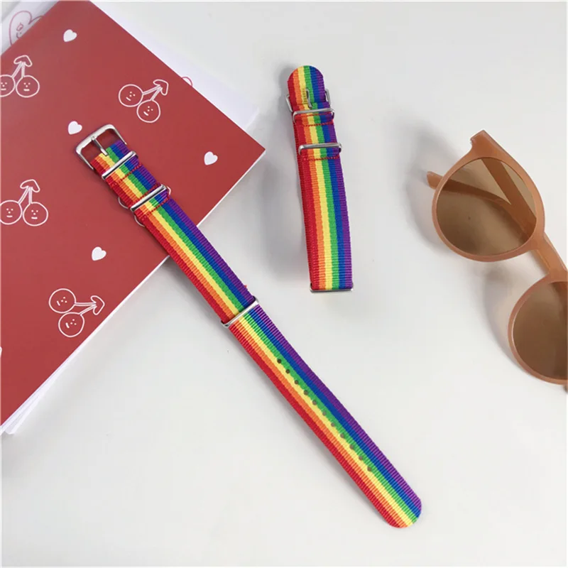 Женский и мужской браслет с радужными ремешками нейлоновый Радужный Браслет