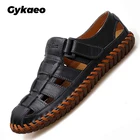 Мужские сандалии из натуральной кожи ручной работы, летние дышащие пляжные кроссовки, повседневная обувь, 2022