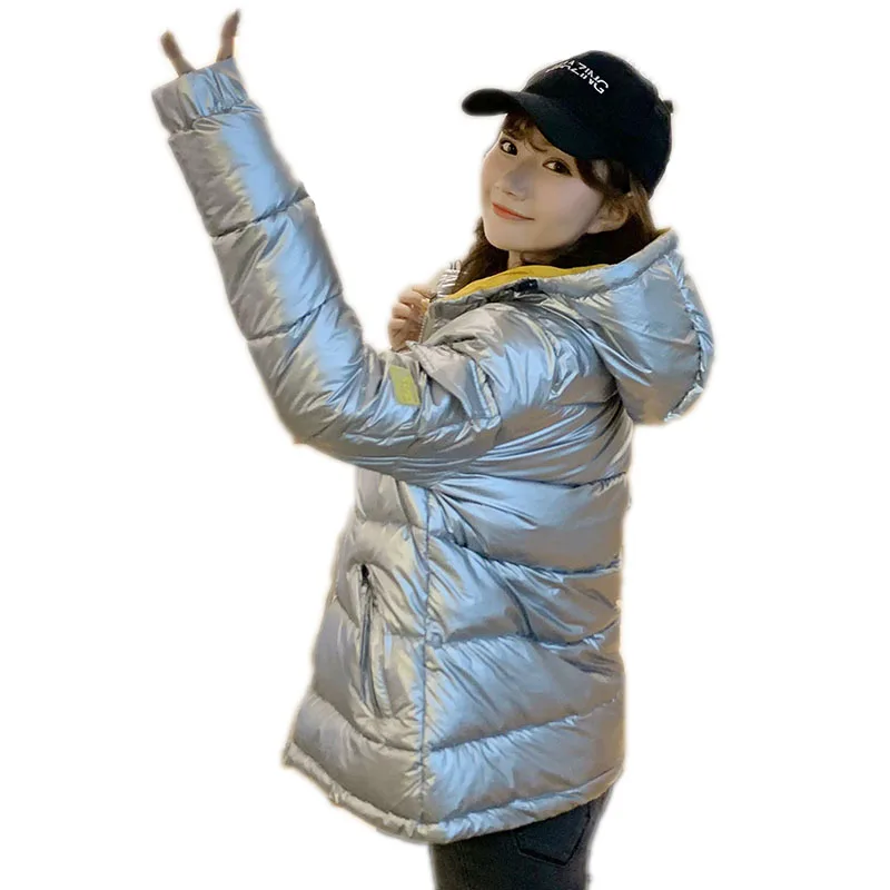 Женская одежда из хлопка 2019 зимнее пальто на молнии с длинным рукавом Однотонная