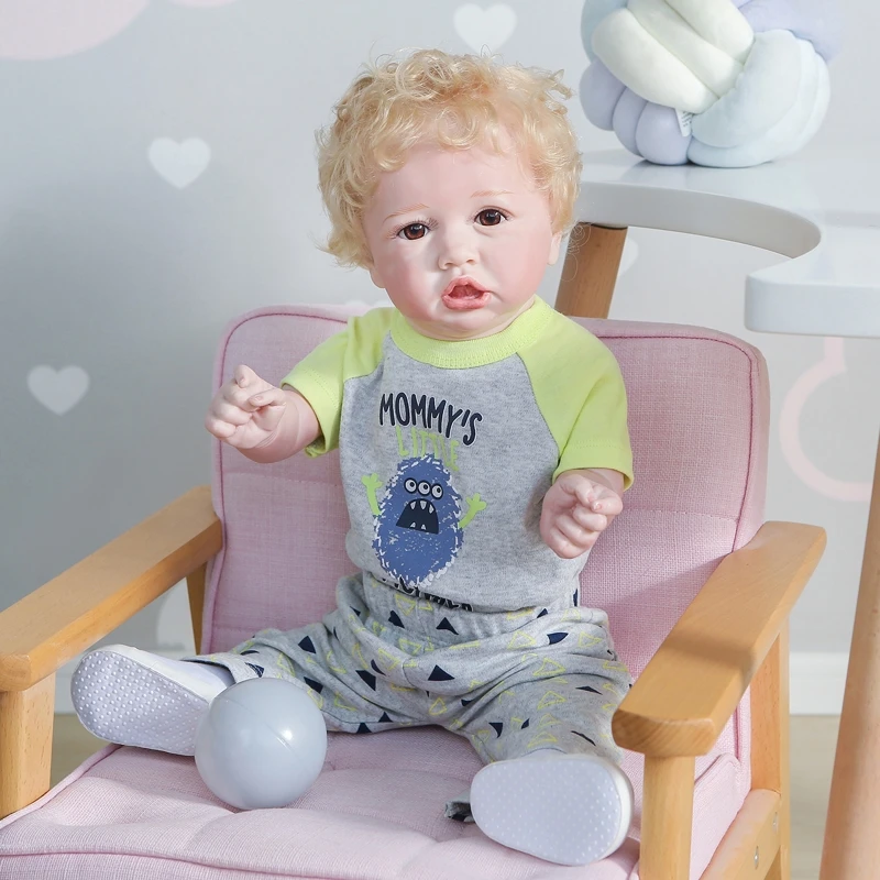 

55cm Realistic Doll Soft Body Vinyl Toddler Babies Lifelike Boy Sleeping Toy Birthday Christmas Gift for Children