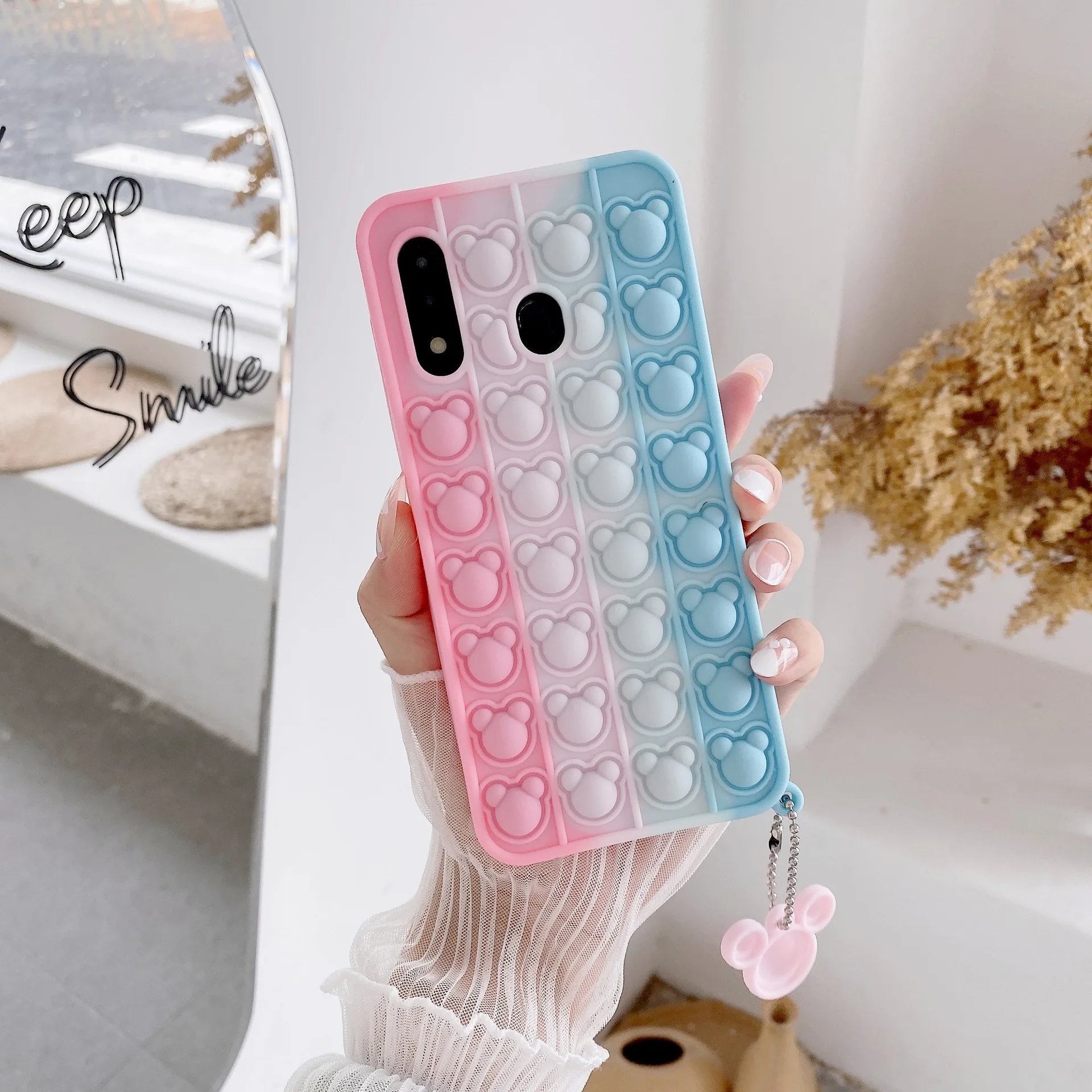 

Push Pop Bubble Fidget Toy Case Soft Cover for Samsung s9 A32, s20fe A12 and a10e silicone mobile phone case protective cover