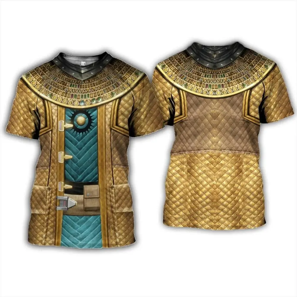 

3D All Over Printed gold Ninja Armor t shirt Harajuku summer Short sleeve Knights street Casual Unisex T-shirt Tops style-1