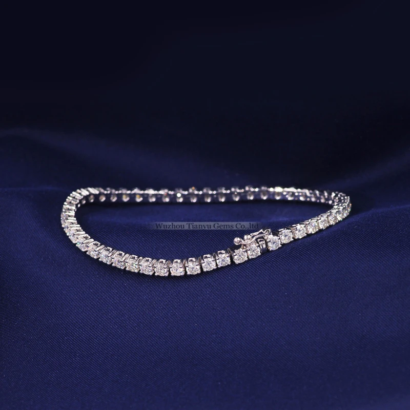Женский теннисный браслет Tianyu gems moissanite модный роскошный из белого золота 10 к| |