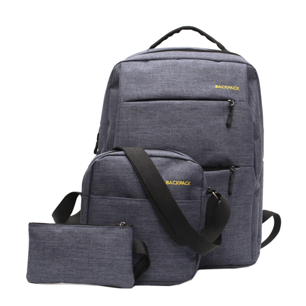 

Large Capacity Oxford Fabric Computer Backpack Fashionable Business Leisure Travel Bag Set with External USB Port Black