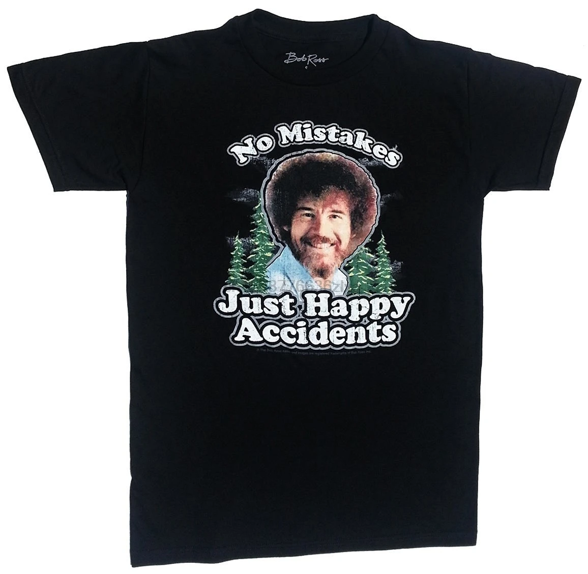 Мужская футболка с надписью Happy аварии от Bob Ross Inc|Мужские футболки| |
