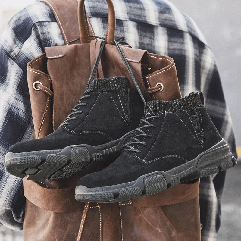 

Mazefeng Men Boots New Lace UP Men Shoes Non-slip Wearable Large Size Casual Shoes Plus Retro Trend Men's Fashion Boots 2020