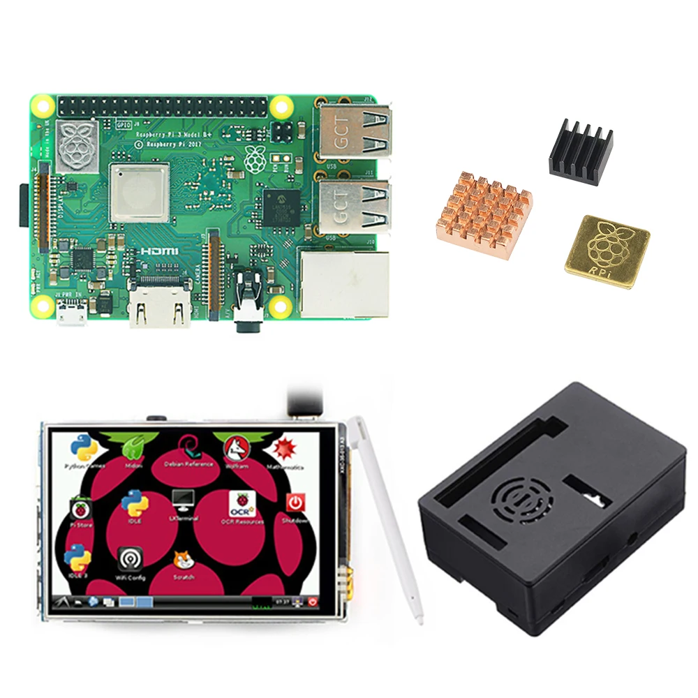 Raspberry Pi 3B + 3 5 дюймовый экран основа комплект с защитным чехлом 32G TF карта и мульти