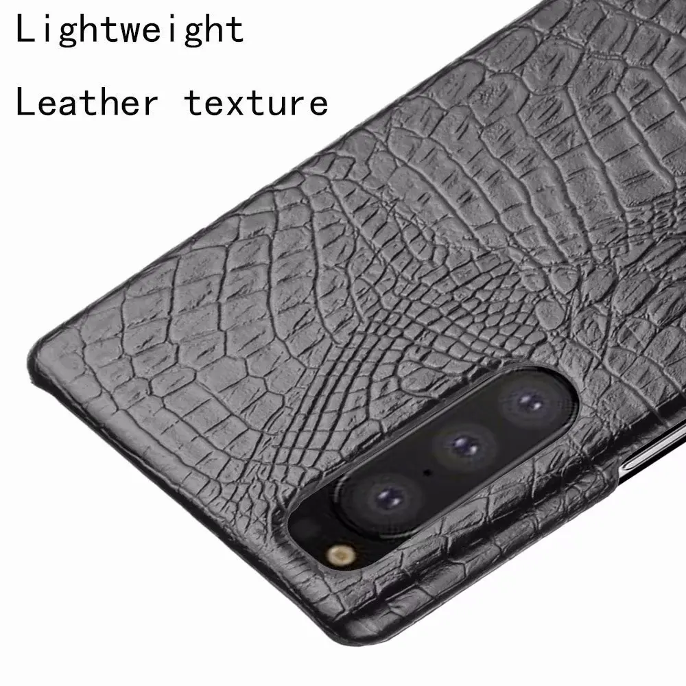 Для sony Xperia 5 чехол Роскошный Crocodiel текстура PU кожа задняя жесткий пластиковый чехол для sony Xperia 5 J8210 J8270 J9210