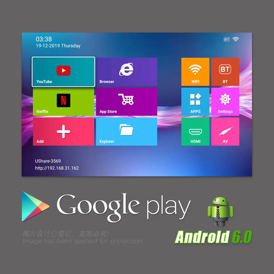 Портативный домашний мини проектор DLP 3D 4 k 7000 люмен Умные Bluetooth проекторы Full hd 1080 p