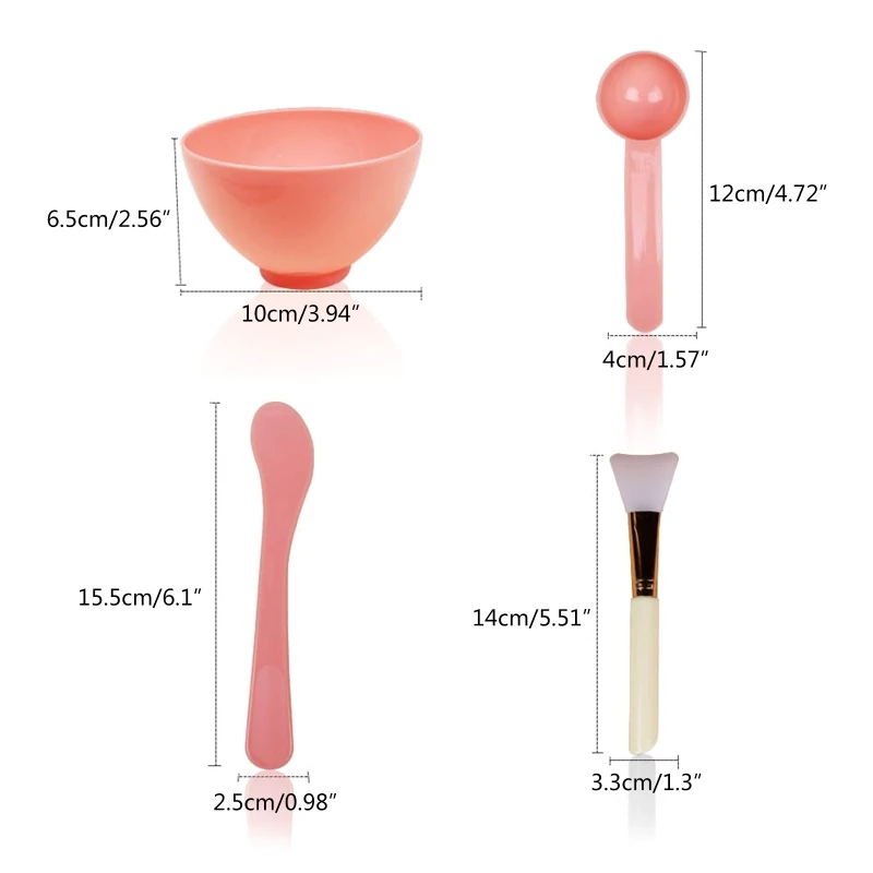 4PCS Face Mask Mixing Bowl Set DIY Facemask Tool with Silicone Facial Makeup Brushes Spatula Beauty Skin Care | Красота и здоровье