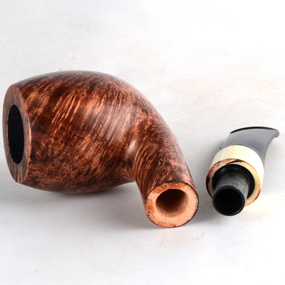 

Wooden Pipes for Smoking Briar Wood Pipe smooth Pipes Smoke Tobacco Cigarettes Filter Dismountable Handle Pipe #200 9MM FILTER