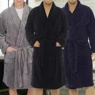 Модные повседневные мужские халаты, халат с V-образным вырезом и длинным рукавом, мужской и женский халат, плюшевая шаль, кимоно, теплый мужской халат, пальто