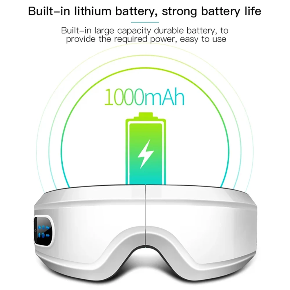 売る 4d電動アイマッサージャー,スマート,エアバッグ,振動,衛生機器,Bluetooth圧力眼鏡,眼帯の削除