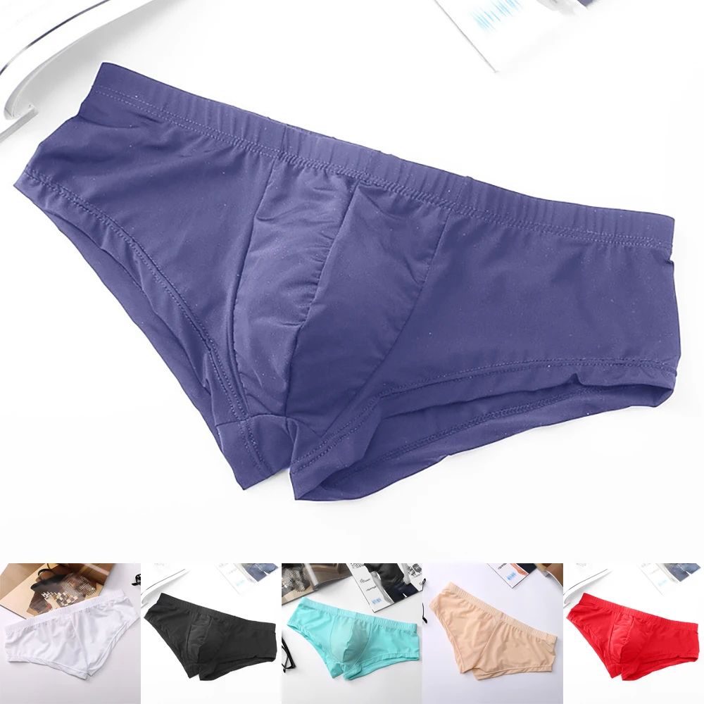 New Mens Elastic Seamless Underwear Boxers Ultra-Thin Breathable Boxer Shorts Cueca Ice Silk Seamless Low Waist Soft Underpants
